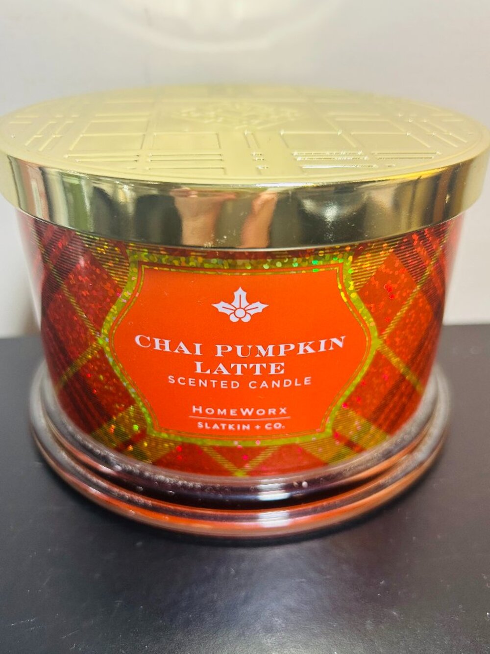 HomeWorx by Slatkin Chai Pumpkin Latte 4-Wick 18oz Candle NEW